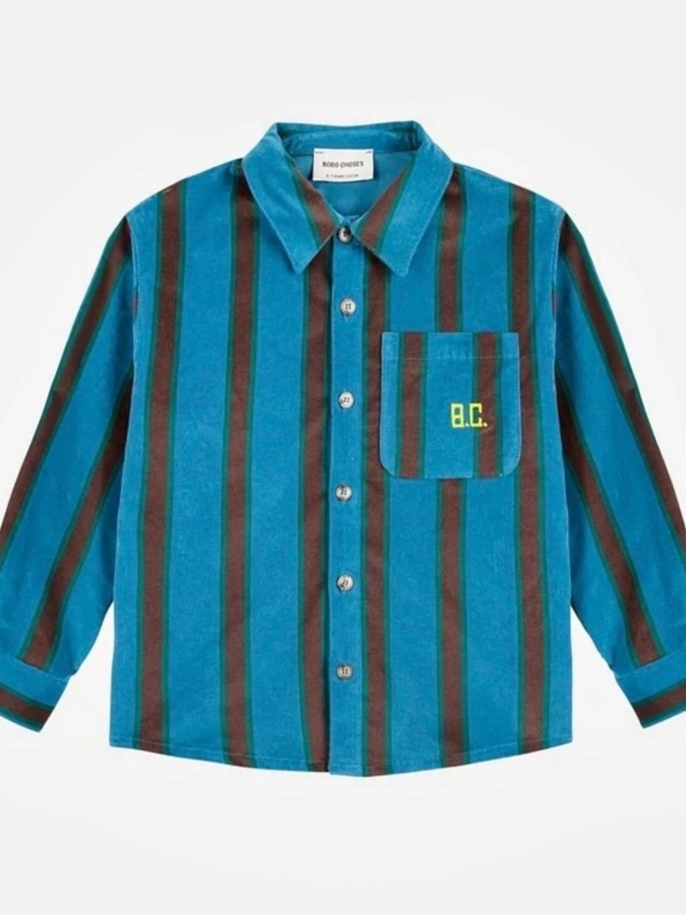 Bobo Choses Paint Forest all over velvet shirt Kids Striped Button Down Shirt